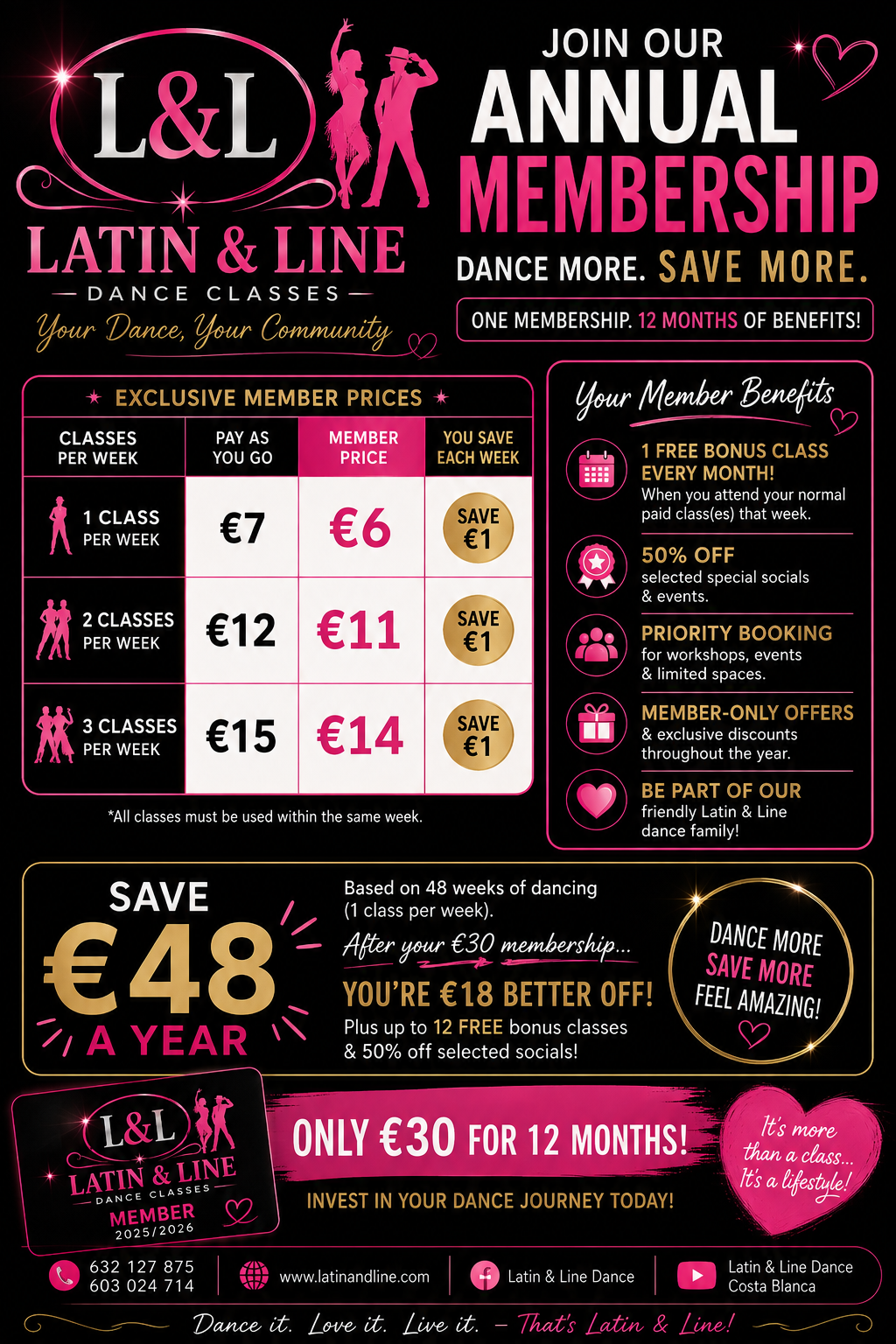 Latin & Line Annual Membership pricing and benefits